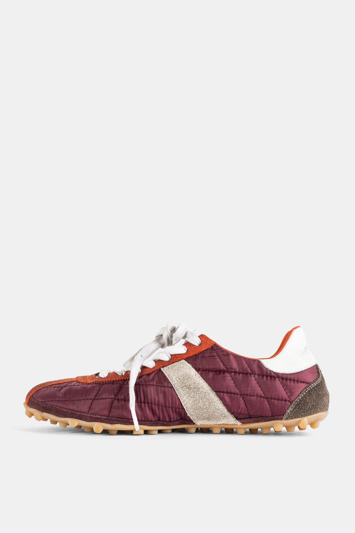Sprinters Quilted Nylon Sneaker Bordeaux Orange Suede