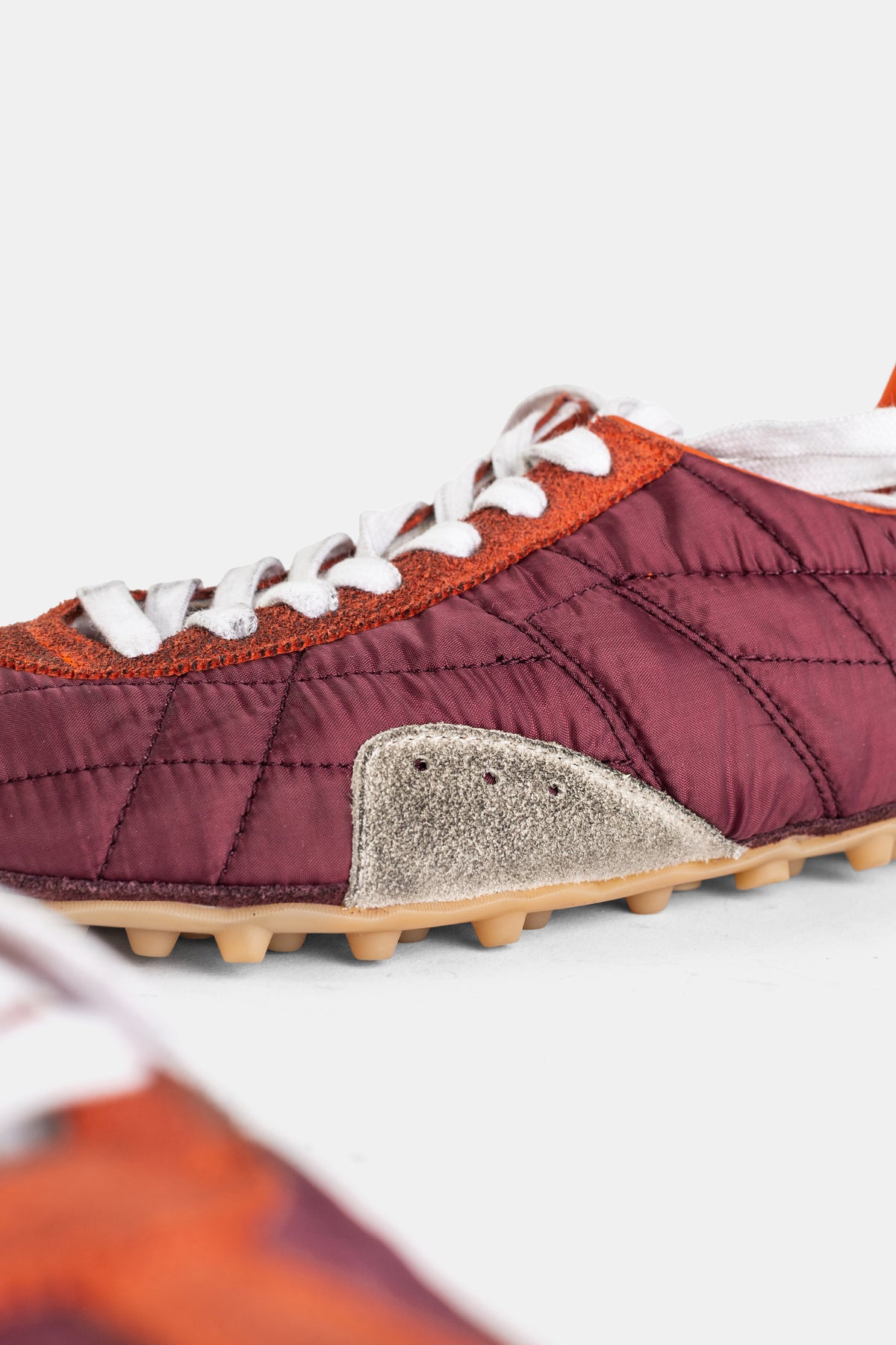 Sprinters Quilted Nylon Sneaker Bordeaux Orange Suede