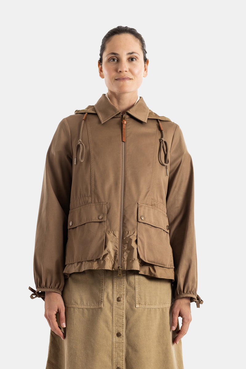 Adenium camel hooded jacket