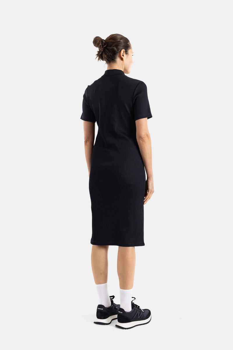 Black midi polo dress