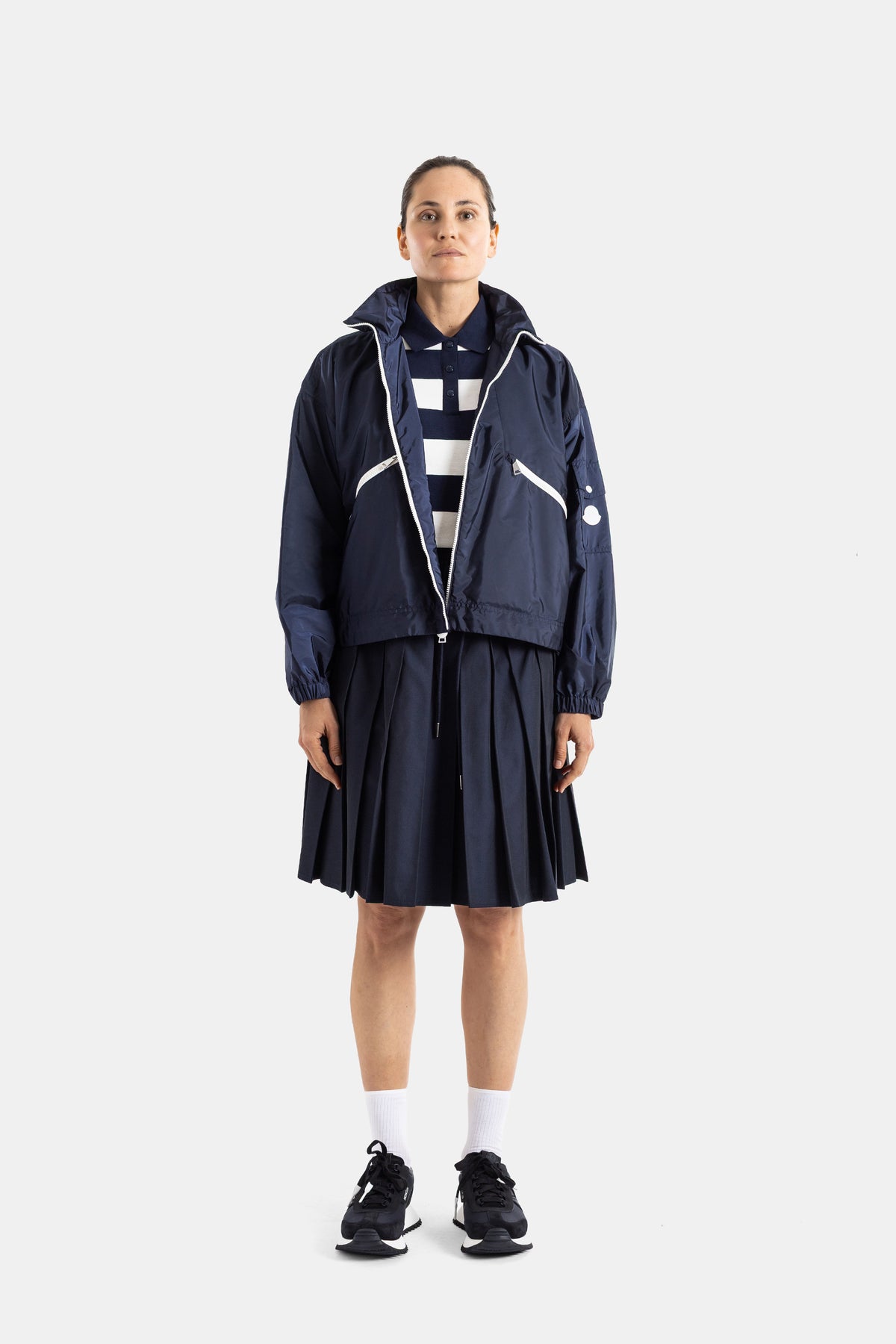 Marmacy hooded rain jacket in navy