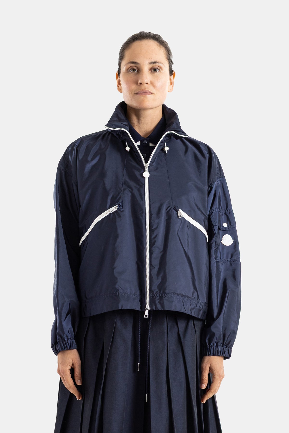 Marmacy hooded rain jacket in navy