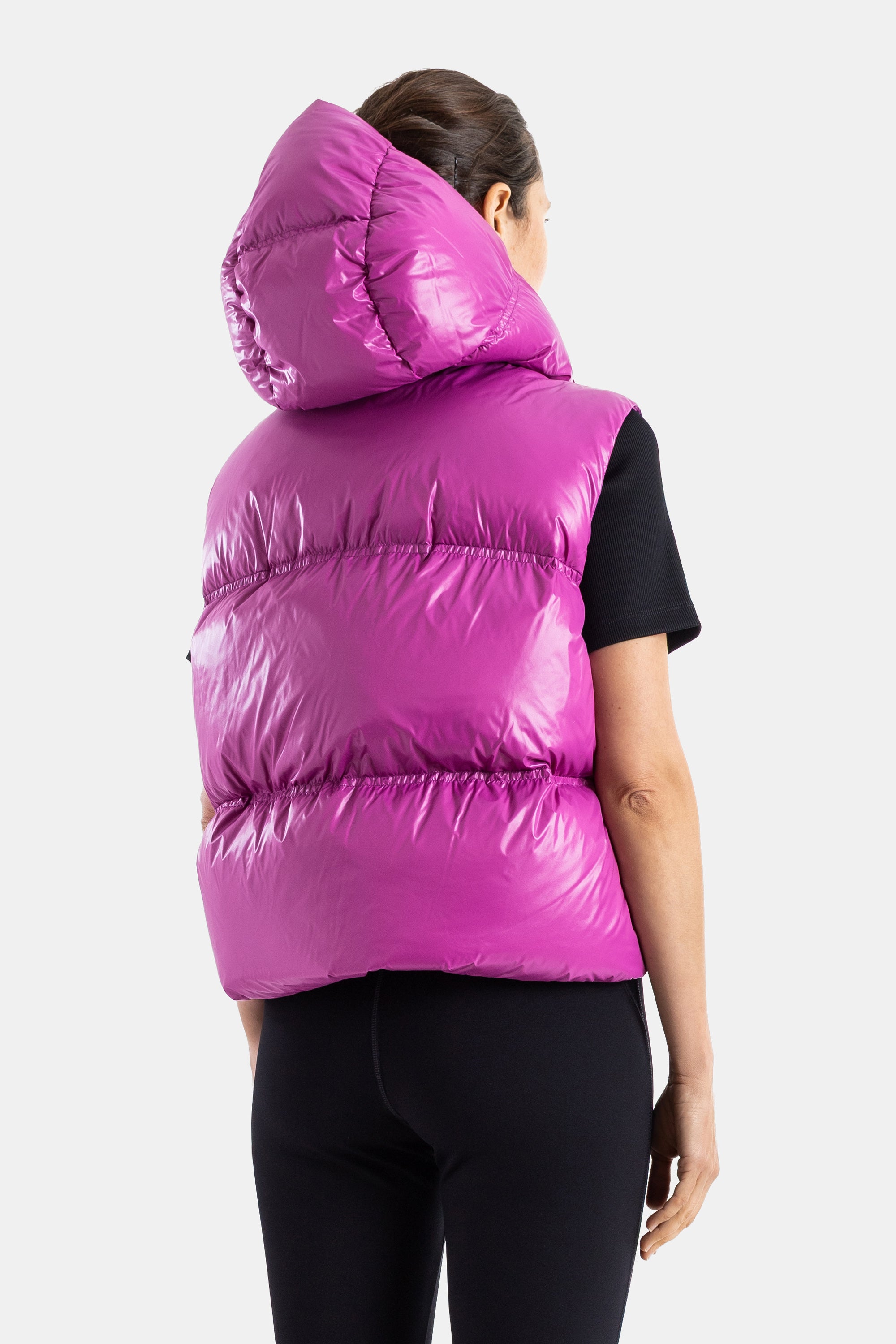 Moncler Pario Hooded Puffer Vest Pink | Actuel B