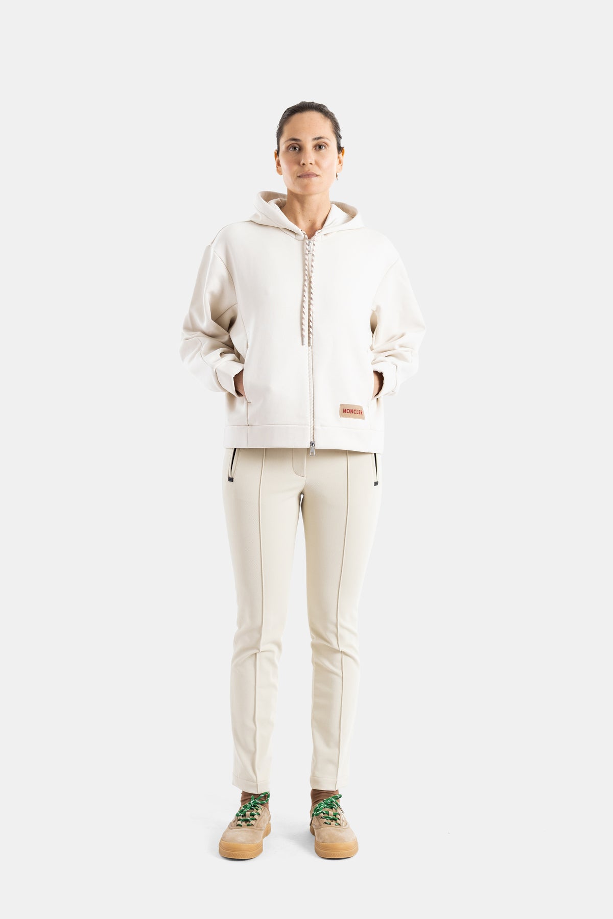 Ecru Zipped Hoodie