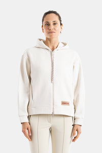 Ecru Hoodie met Ritssluiting - M
