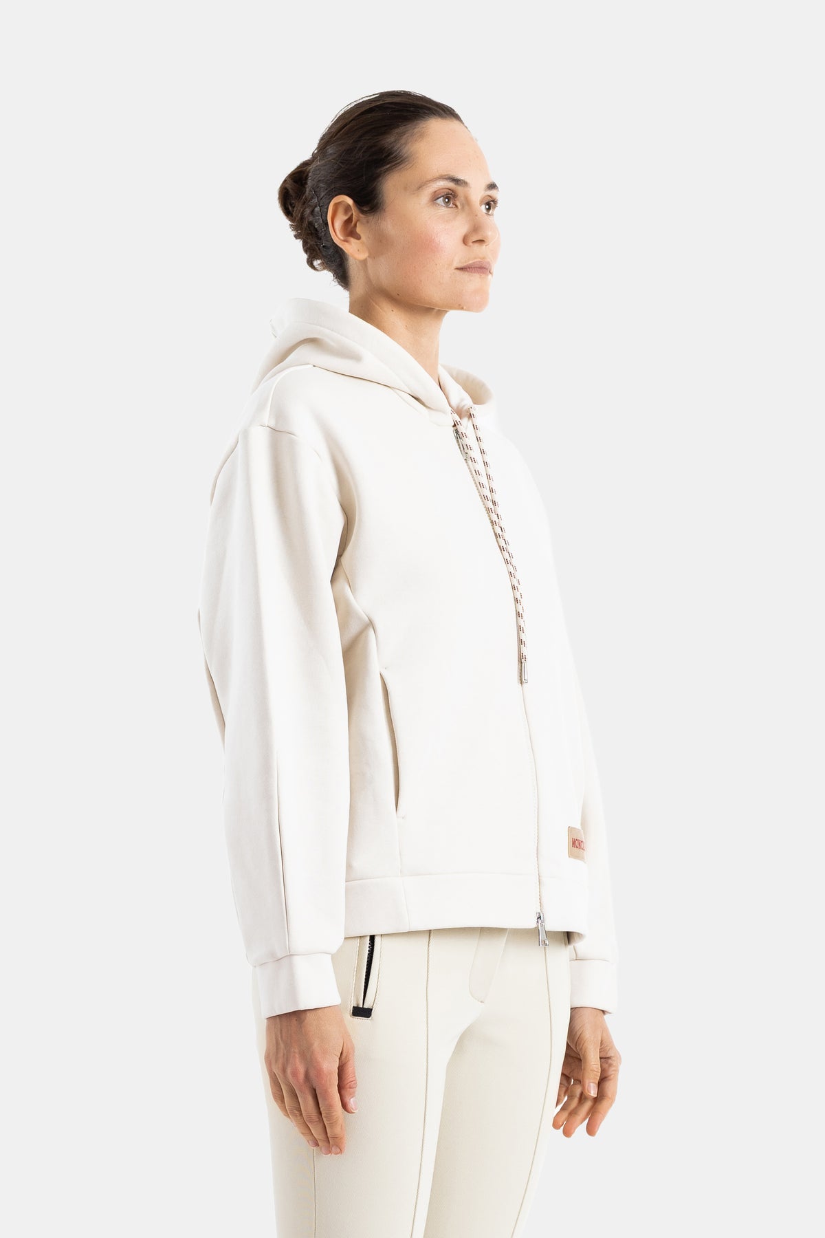 Ecru Zipped Hoodie