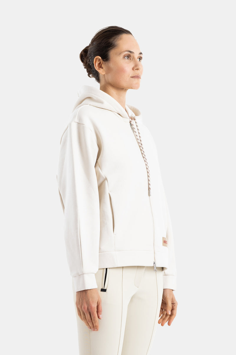 Ecru Zipped Hoodie