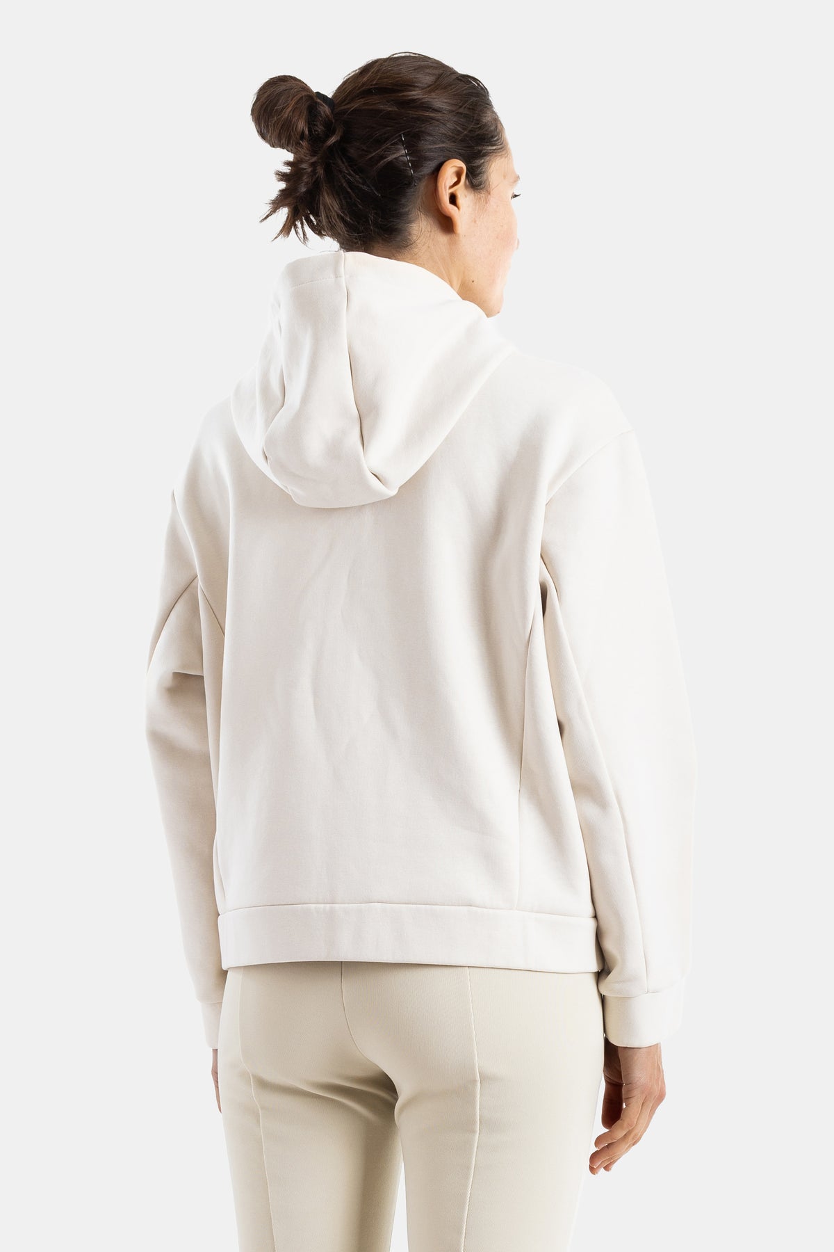 Ecru Zipped Hoodie