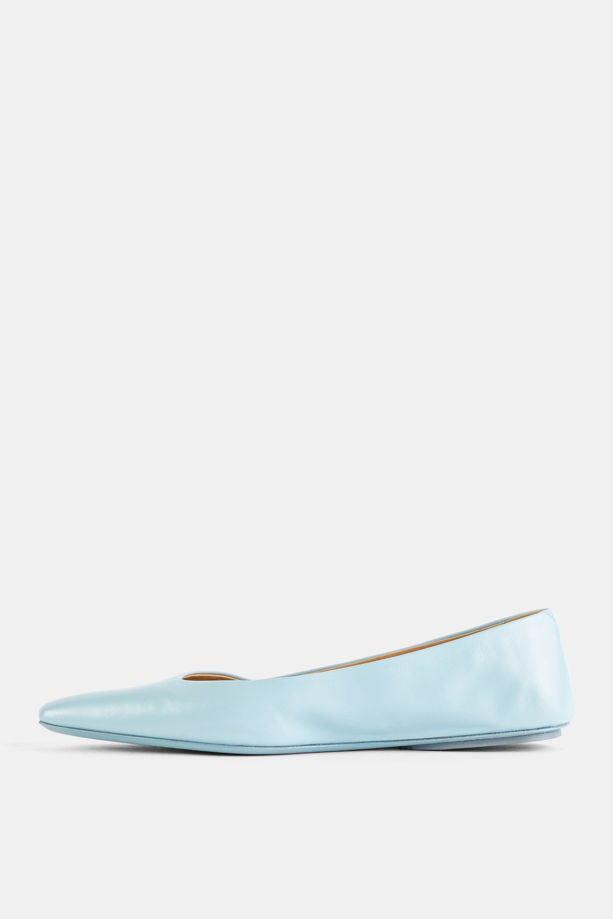 Cazuolla Sky Blue Nappa Leather Pointed Ballet Flats