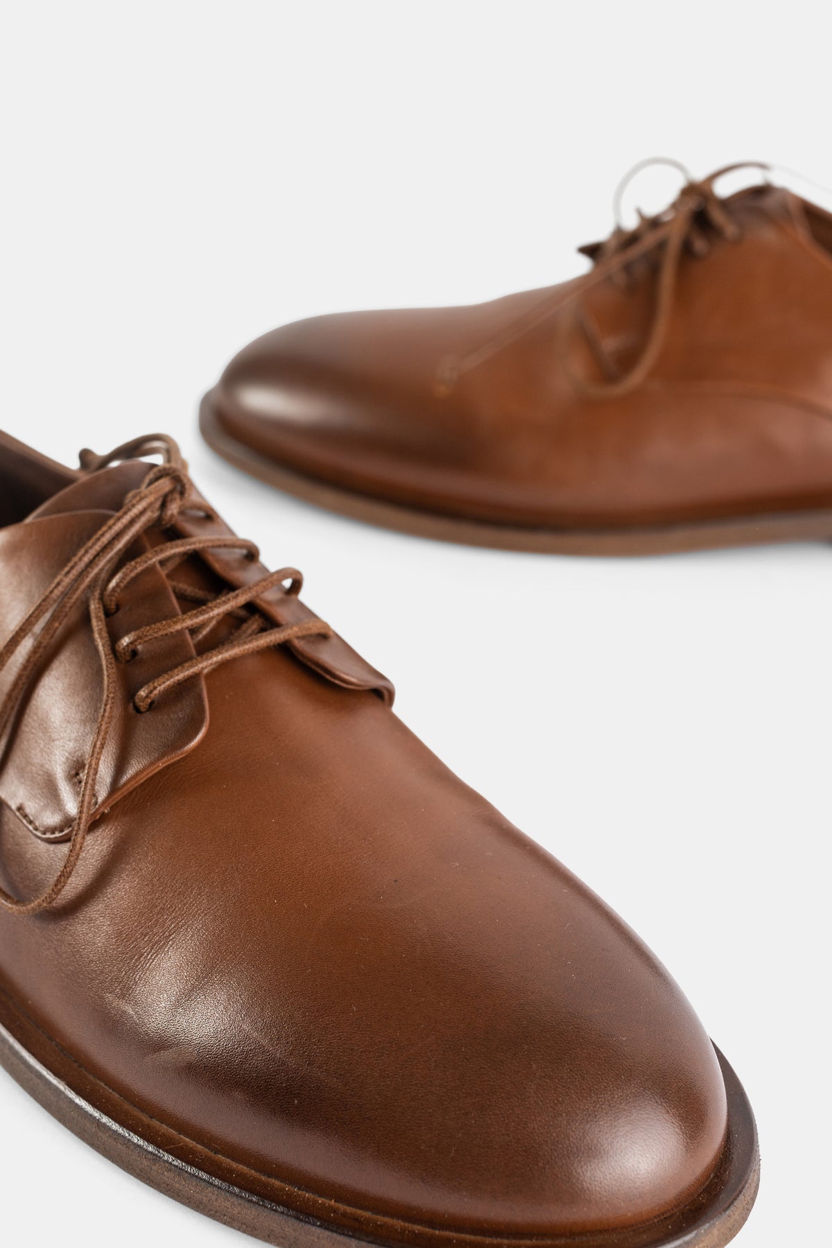 Hazelnut Brown Smooth Leather Derbies