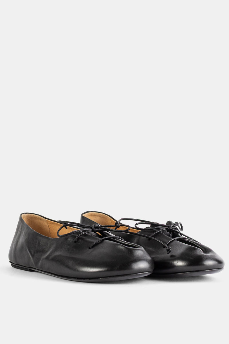 Girella Black Nappa Leather Ballerinas