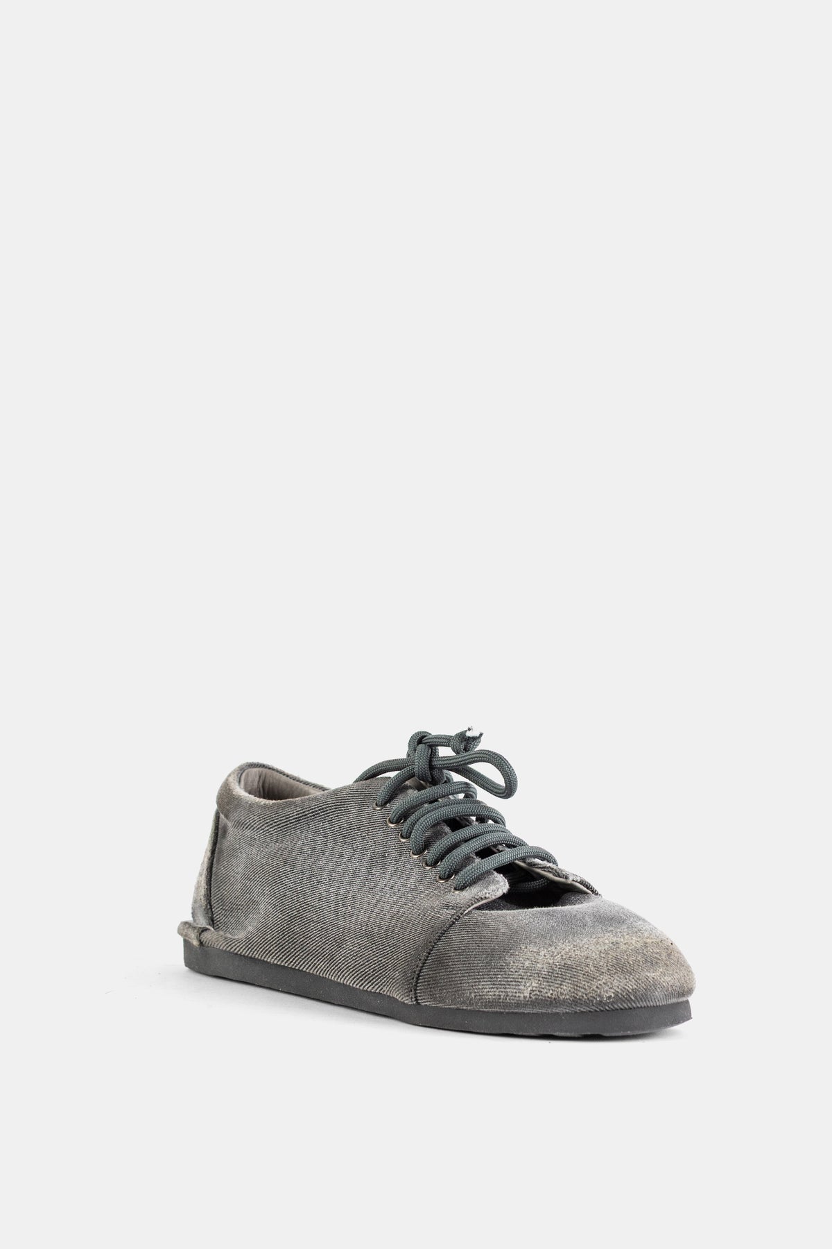 Sapatos de Atacadores em Denim Lavado Preto San Crespella