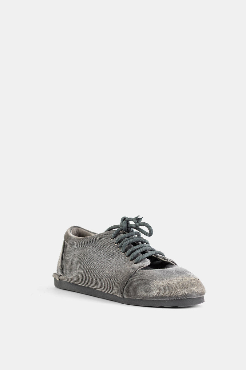 Sapatos de Atacadores em Denim Lavado Preto San Crespella