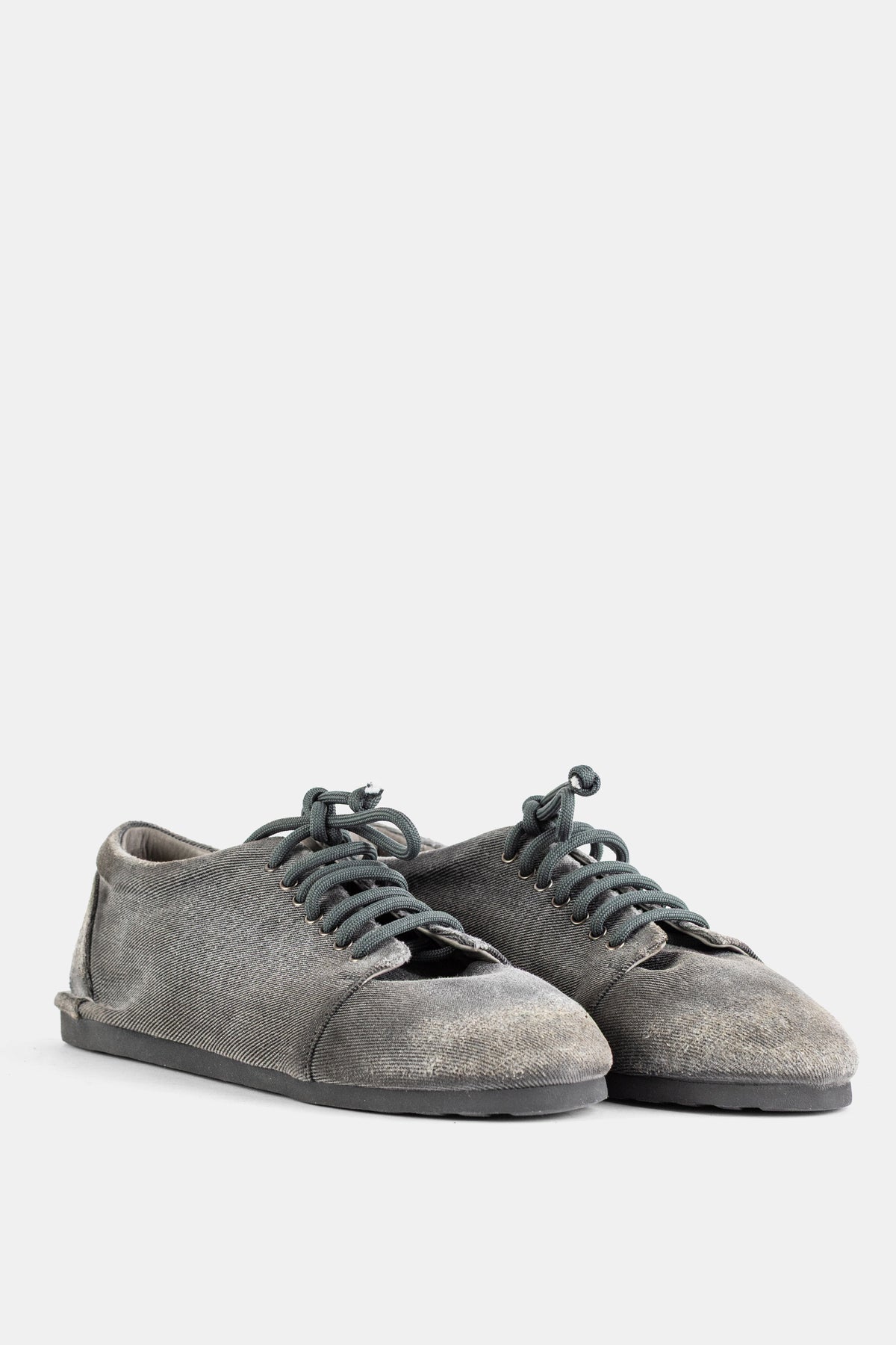Sapatos de Atacadores em Denim Lavado Preto San Crespella