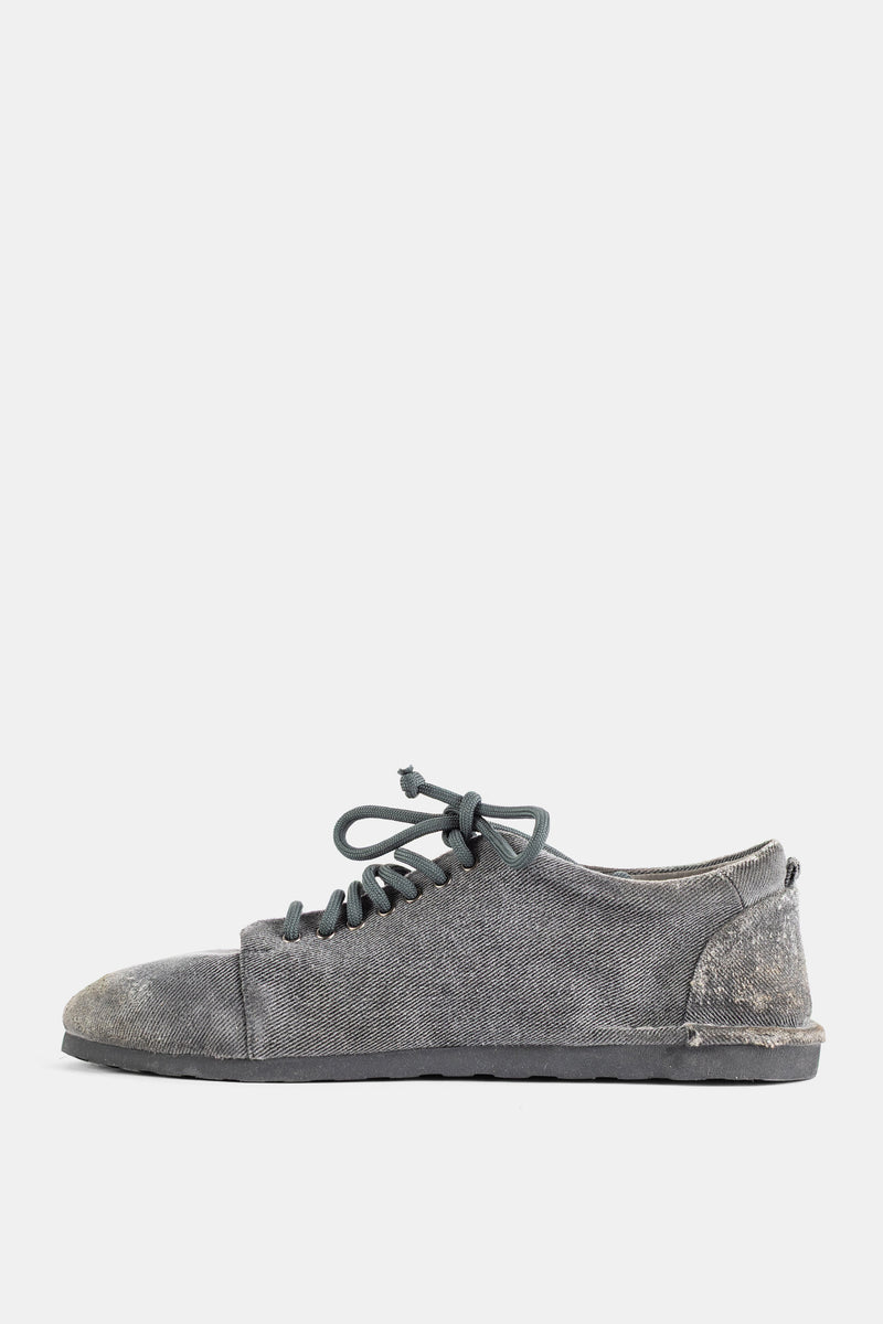 Sapatos de Atacadores em Denim Lavado Preto San Crespella