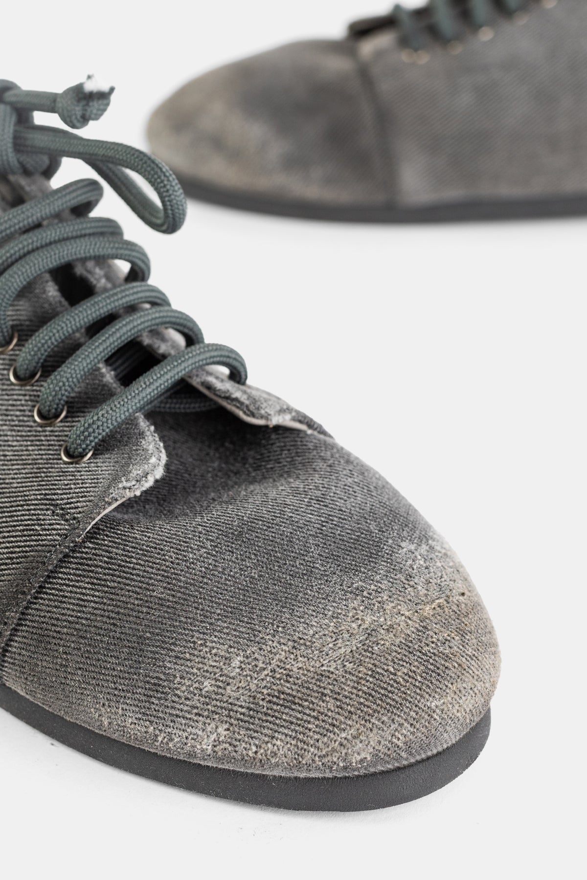 Sapatos de Atacadores em Denim Lavado Preto San Crespella