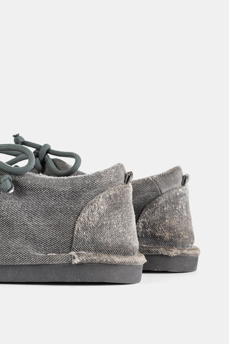 Sapatos de Atacadores em Denim Lavado Preto San Crespella