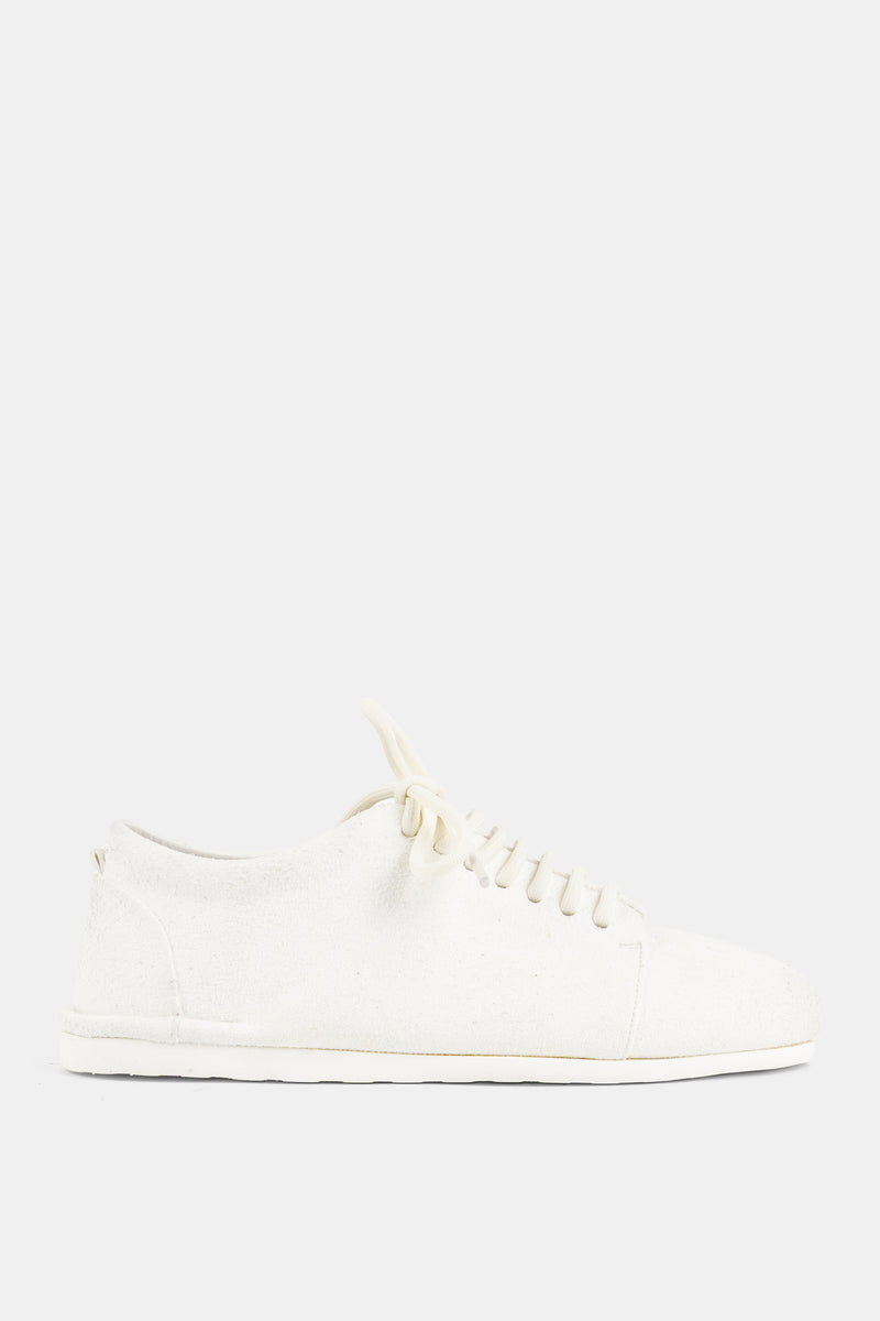 Derby Sancrespella long-hair leather rubber sole white