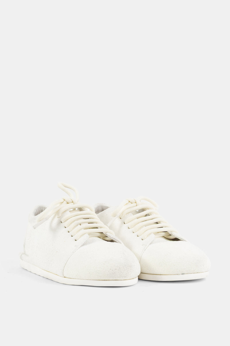 Derby Sancrespella long-hair leather rubber sole white