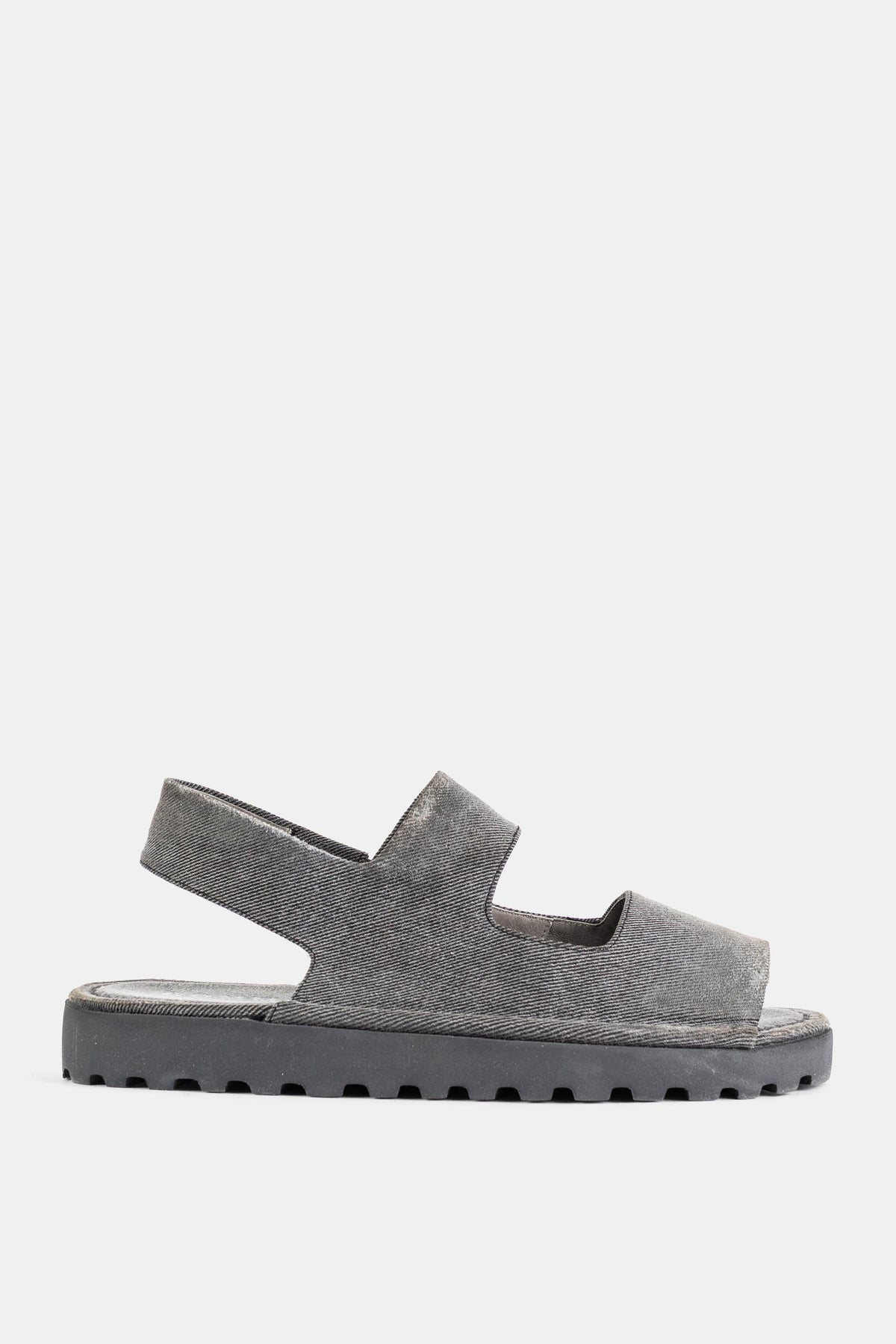 Sandálias Marsell San Pomice ganga preta lavada sola dentada slingback minimalista luxo SS26