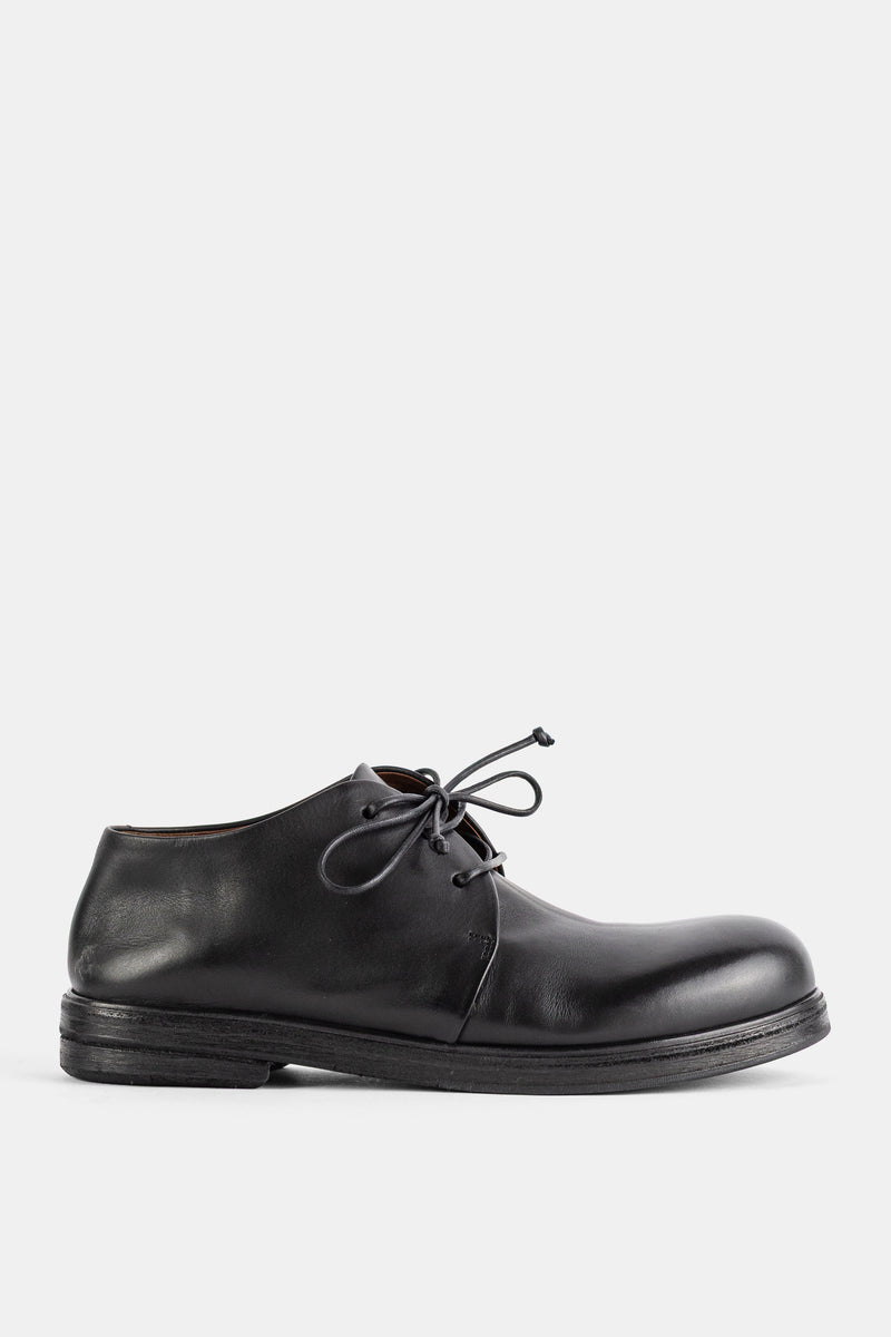 Marsell Zucca Zeppa smooth black leather round toe derbies leather sole women luxury SS26