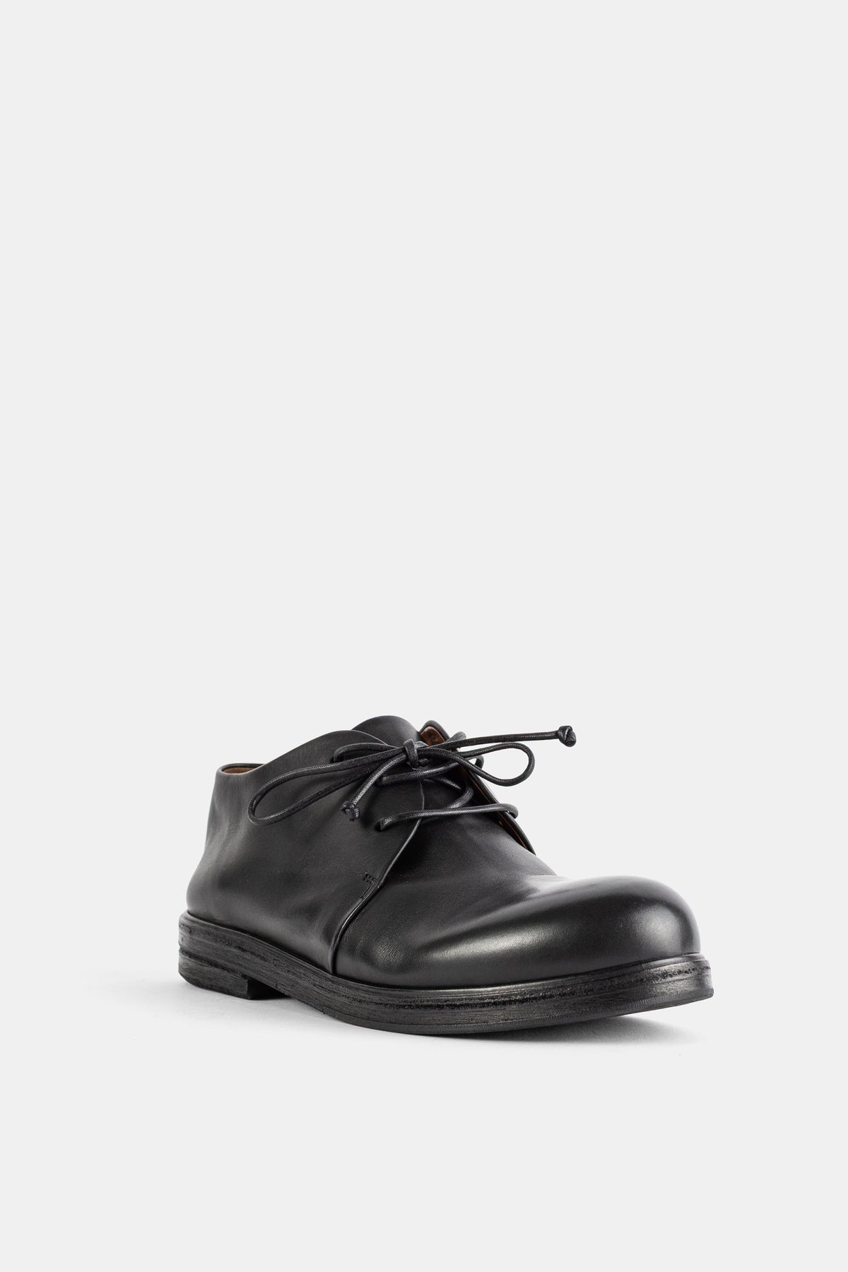 Derbies en cuir lisse noir Zucca Zeppa