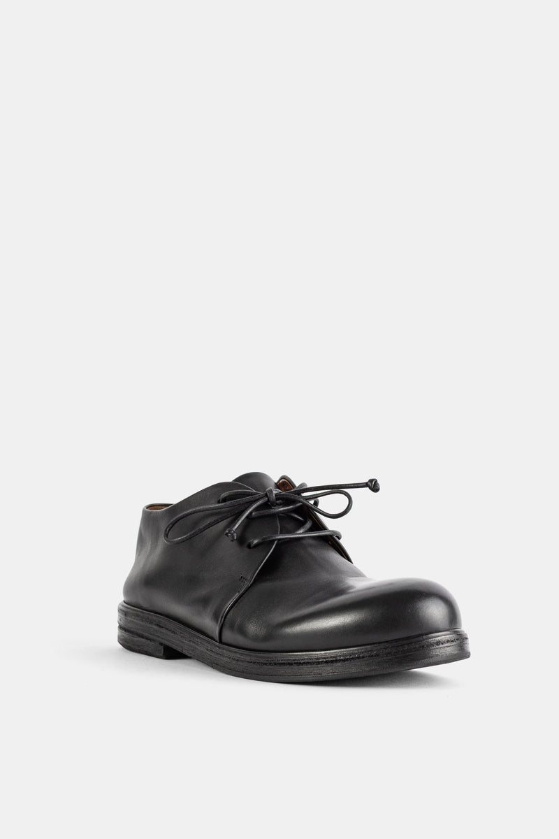 Derbies en cuir lisse noir Zucca Zeppa
