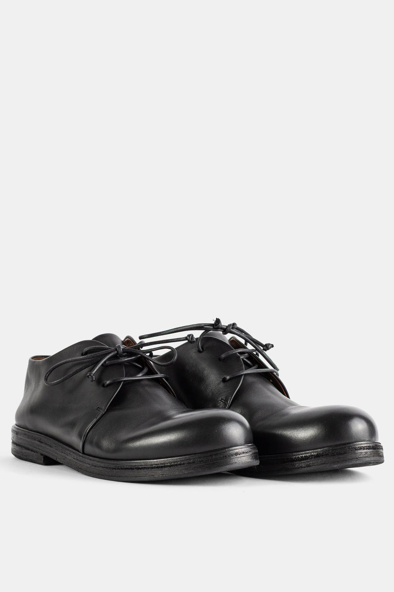Derbies en cuir lisse noir Zucca Zeppa