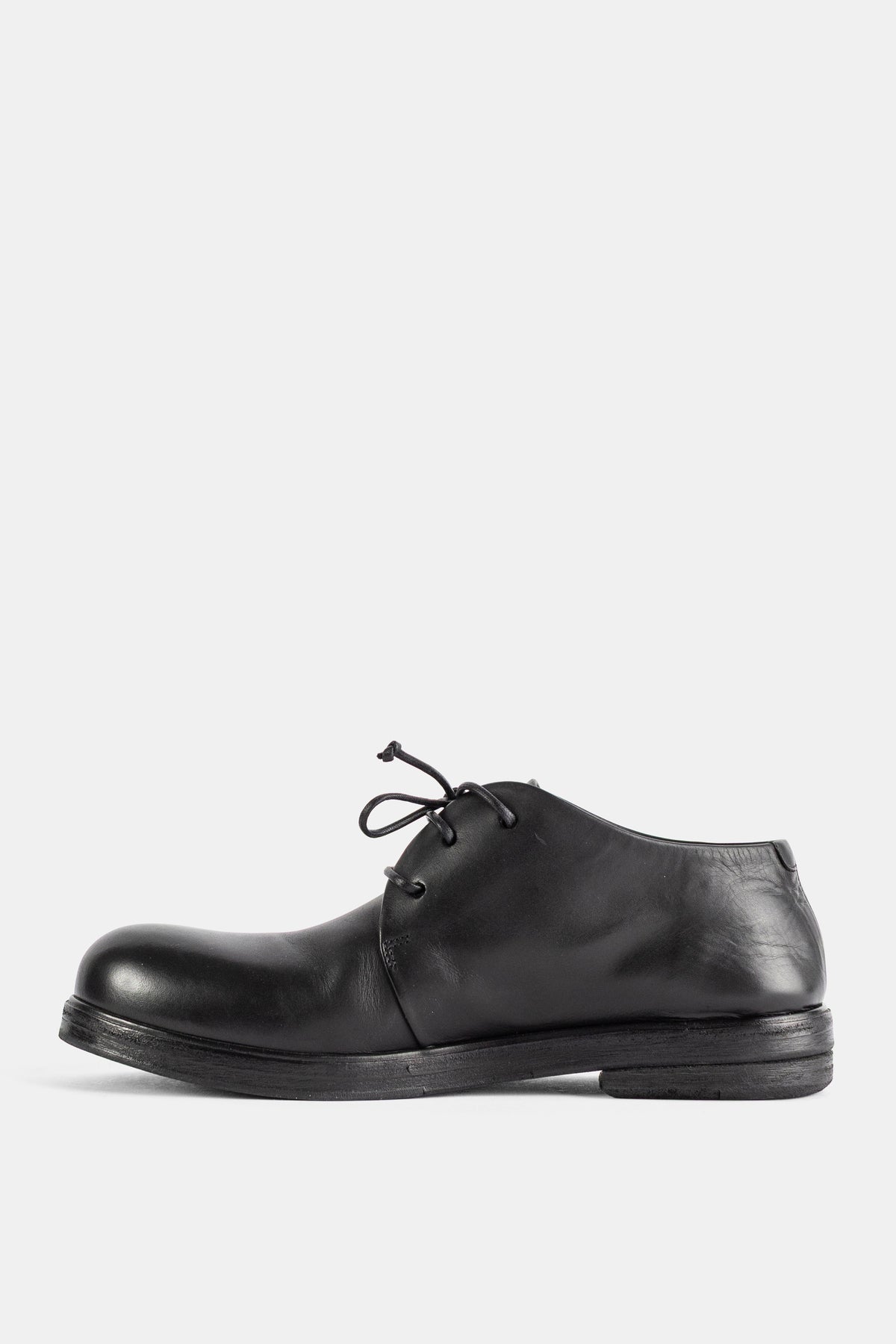 Derbies en cuir lisse noir Zucca Zeppa