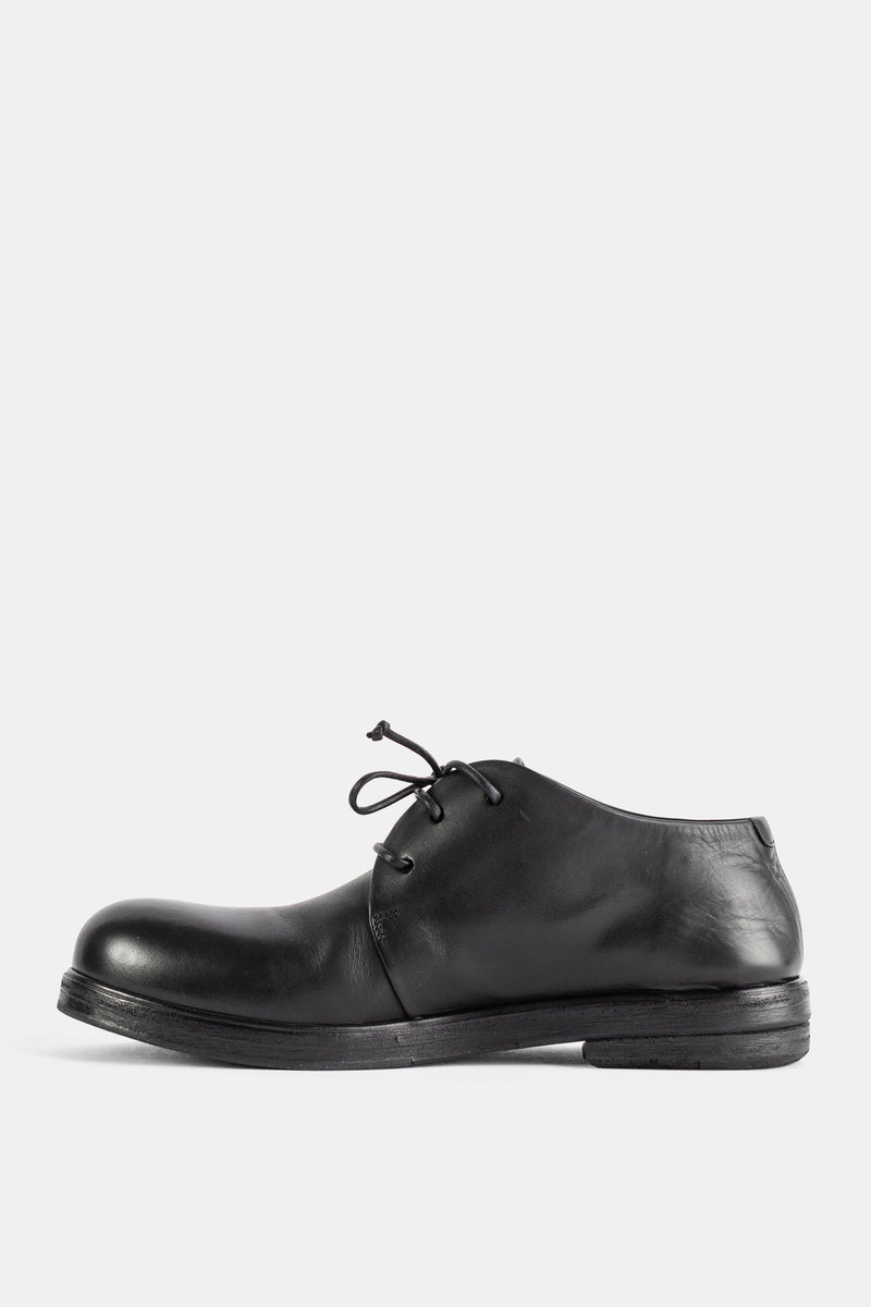 Black Smooth Leather Zucca Zeppa Derbies