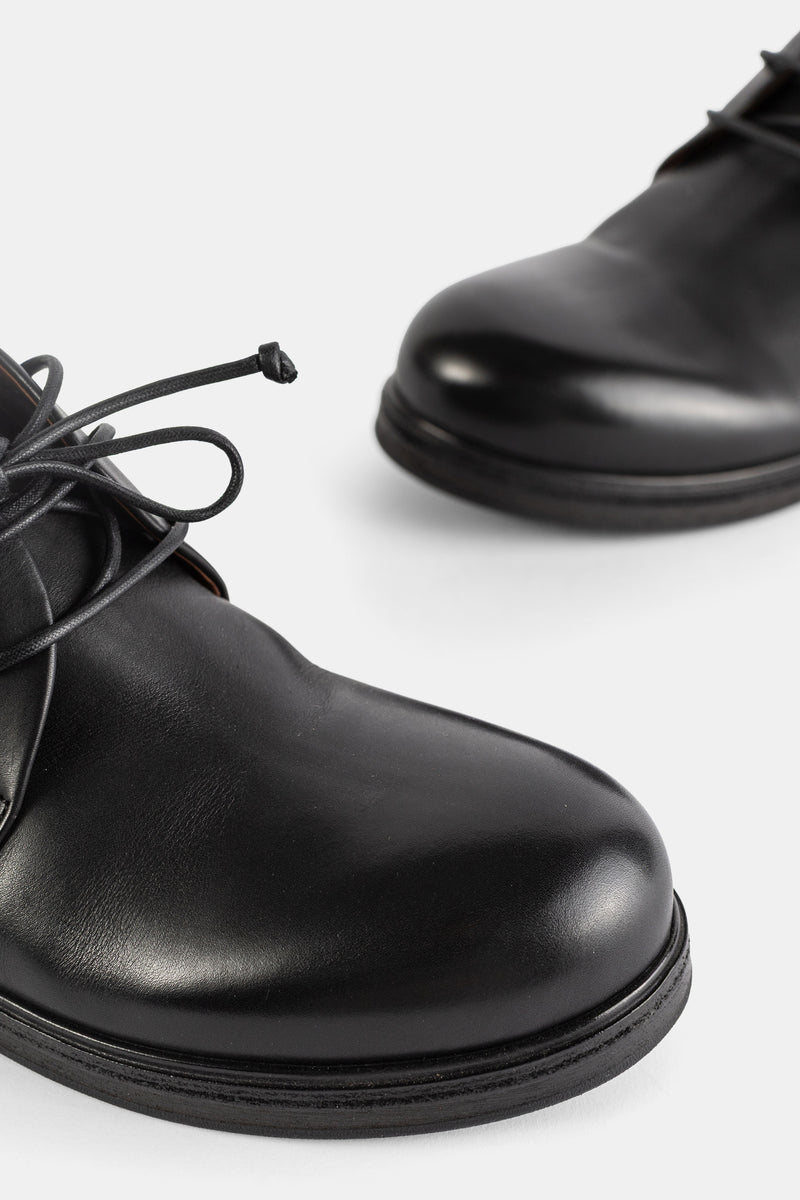 Derbies en cuir lisse noir Zucca Zeppa