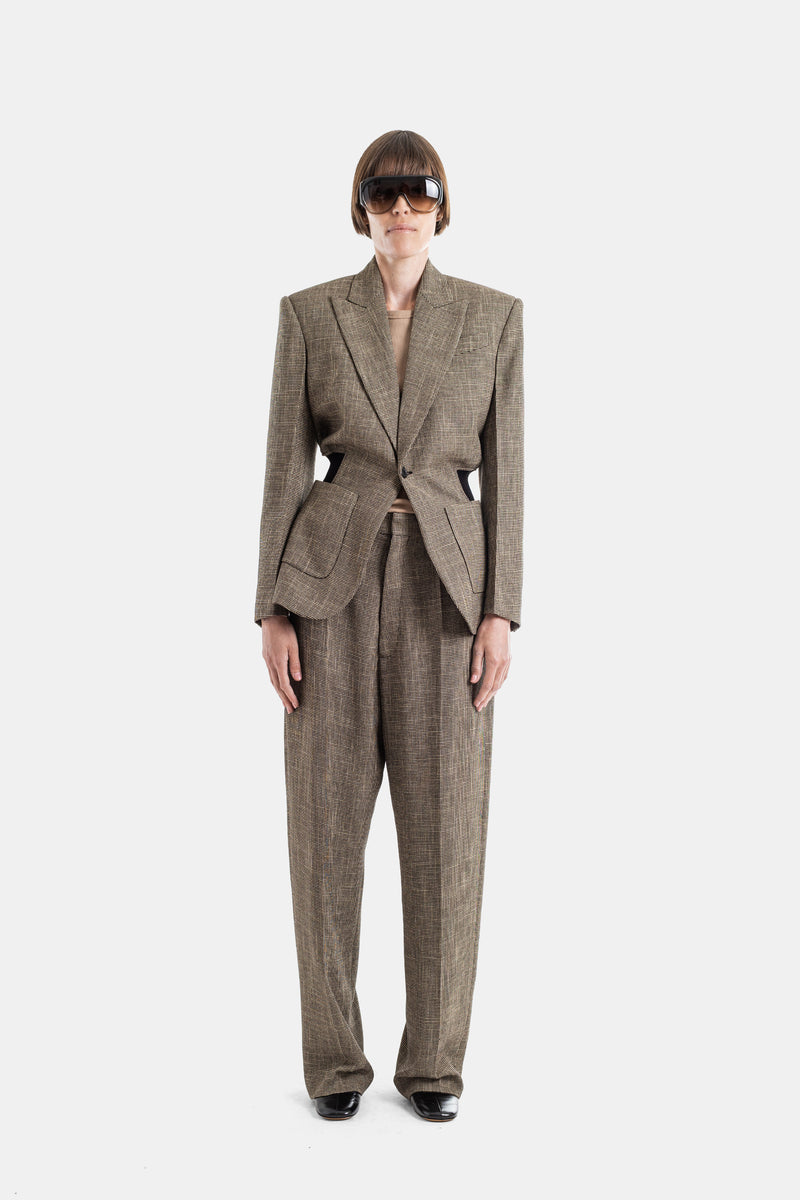 Veste tailleur évasée Grège