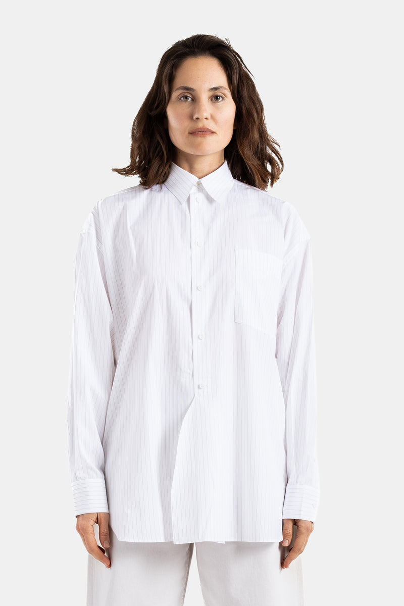 Chemise relaxed Blanc/Beige