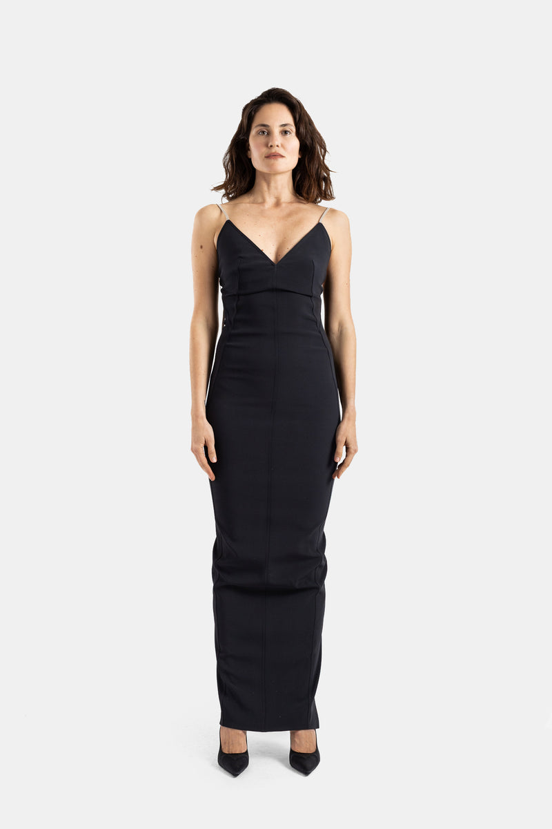 rick owens ruched dress Rick Owens Lilies Poppy cut-out Ruched Gown | Black