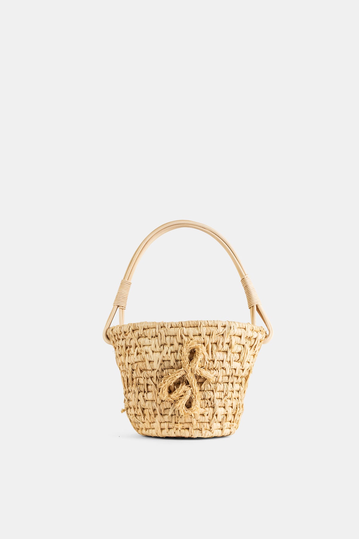 Hay Basket in Natural Straw and Rattan