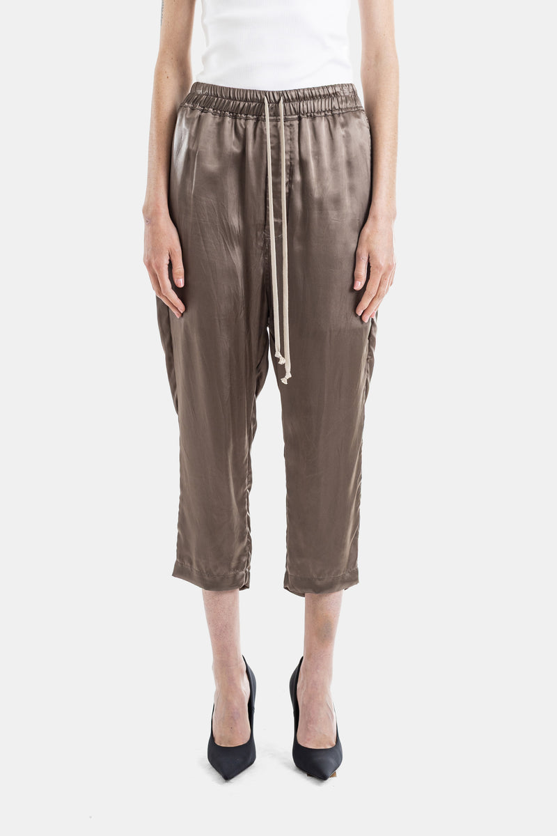 Pantalon en cupro satiné froissé à cordon Astaire dust