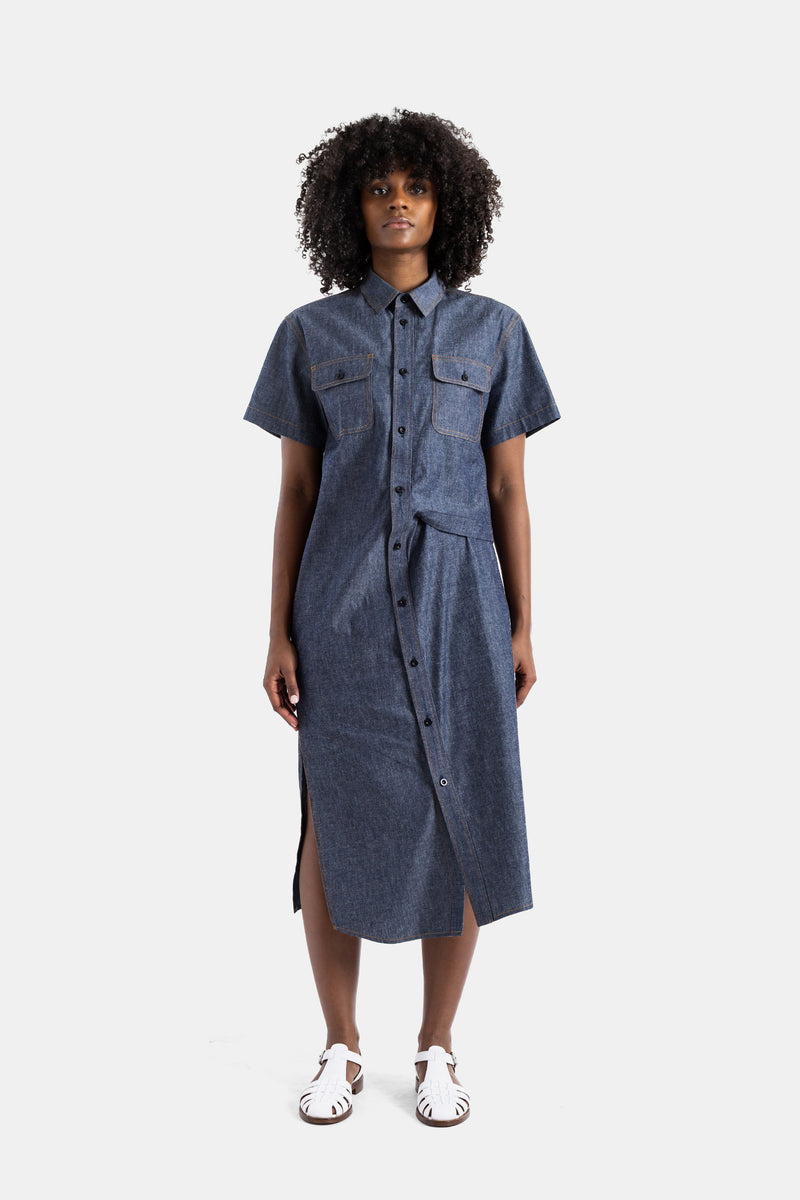 denim shirt dress midi length Boden Women's Denim Midi Shirt Dress in Blue