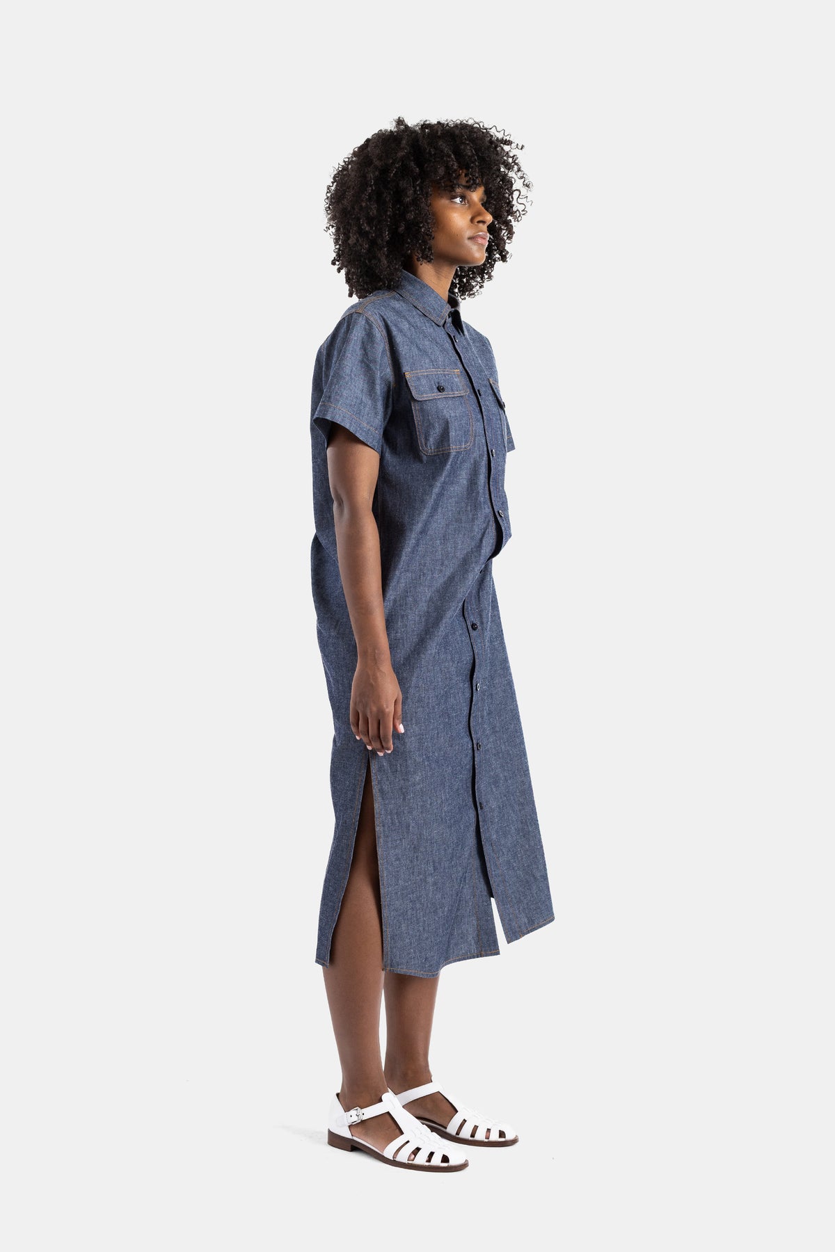 Lightweight denim shirt dress