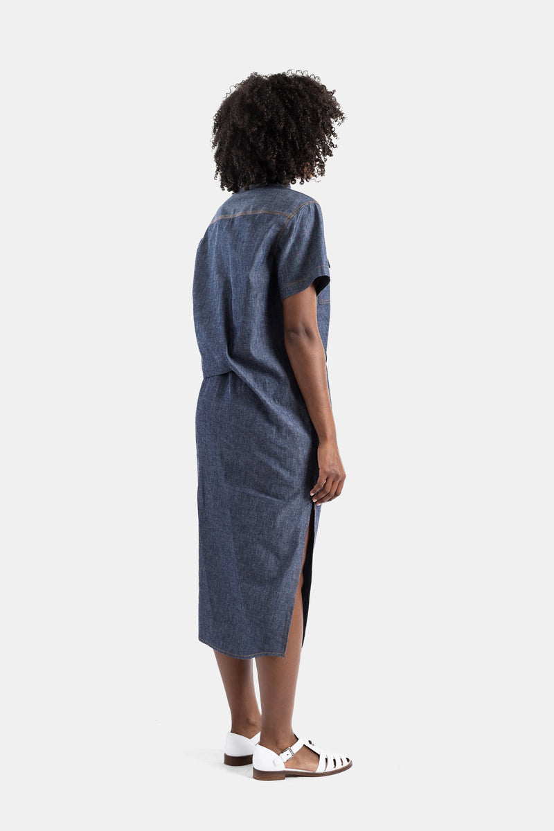 Lightweight denim shirt dress