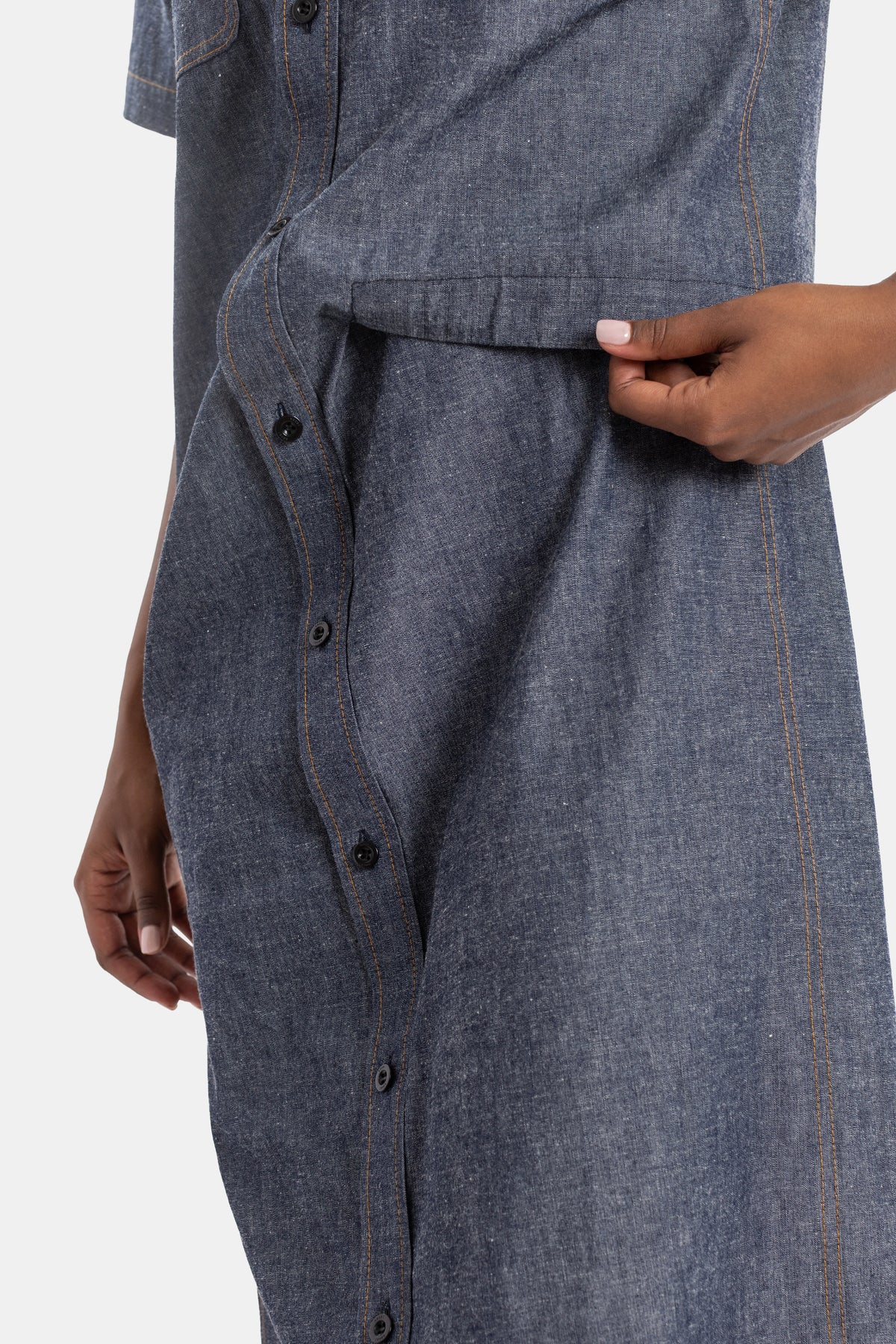 Lightweight denim shirt dress