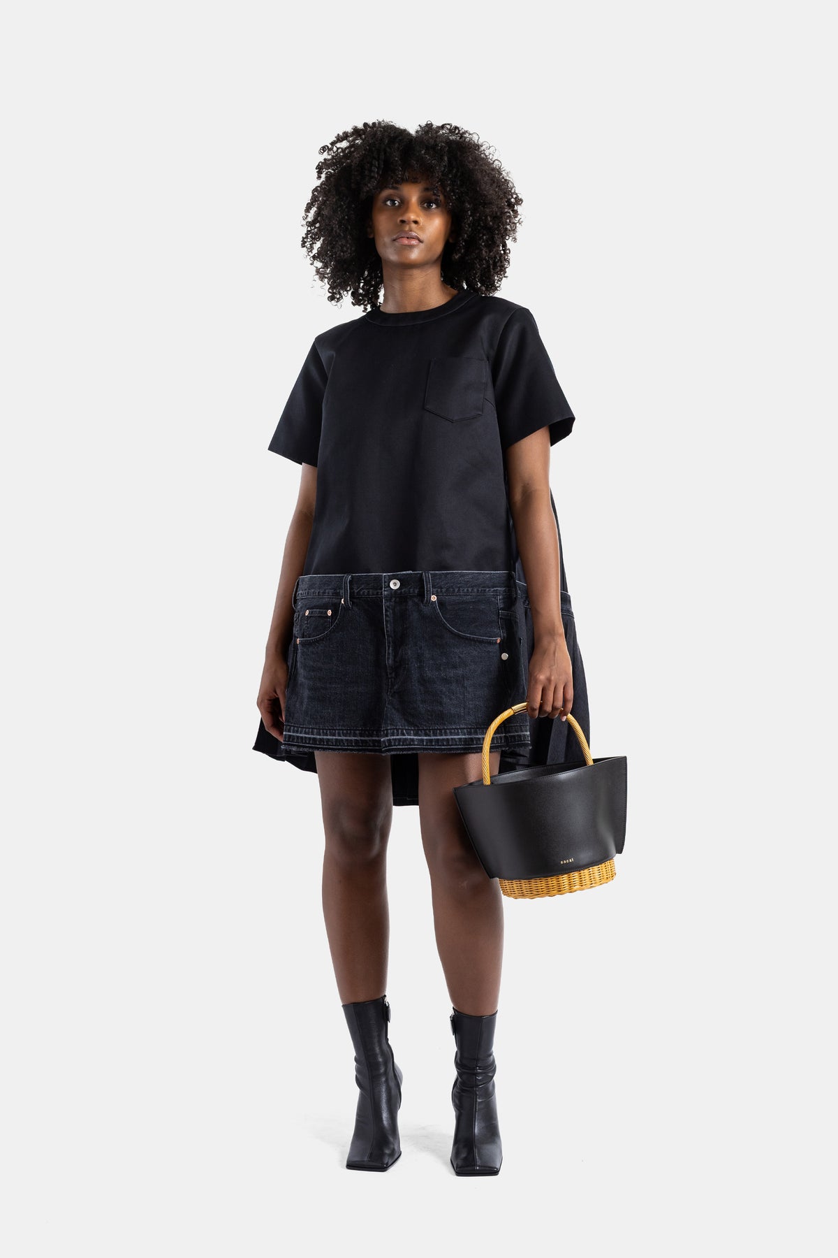 Black Denim Hybrid Dress