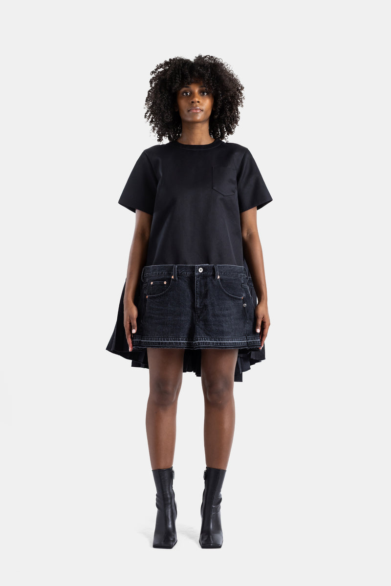 Sacai Hybrid Black Denim Dress
