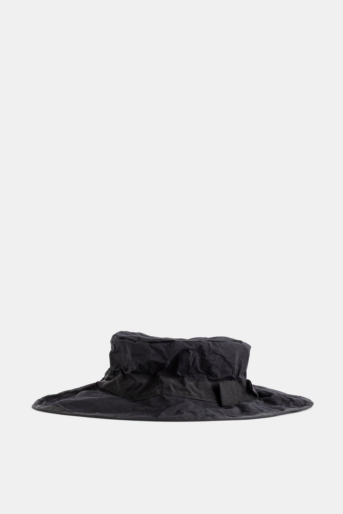 Black/Black Wide Cotton Boater Hat