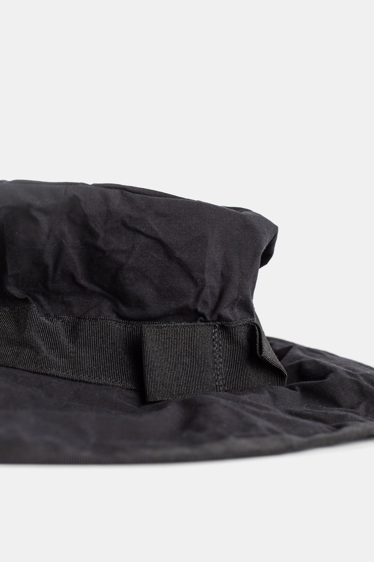 Black/Black Wide Cotton Boater Hat