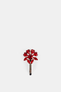 Barrette à cristaux floraux Heartbloom rouge rubis