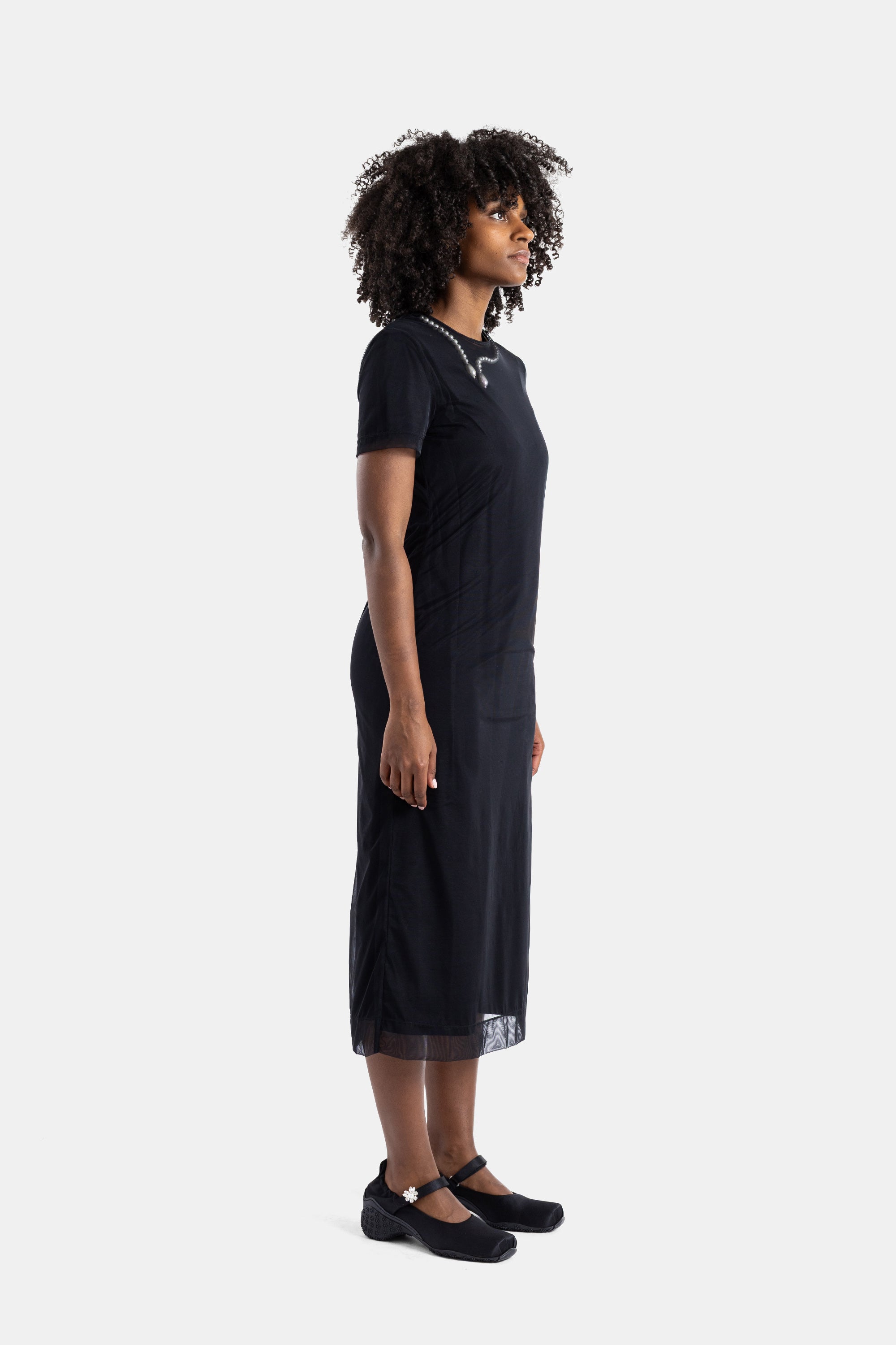 Simone Rocha Black Beaded Layered Midi Dress | Actuel B