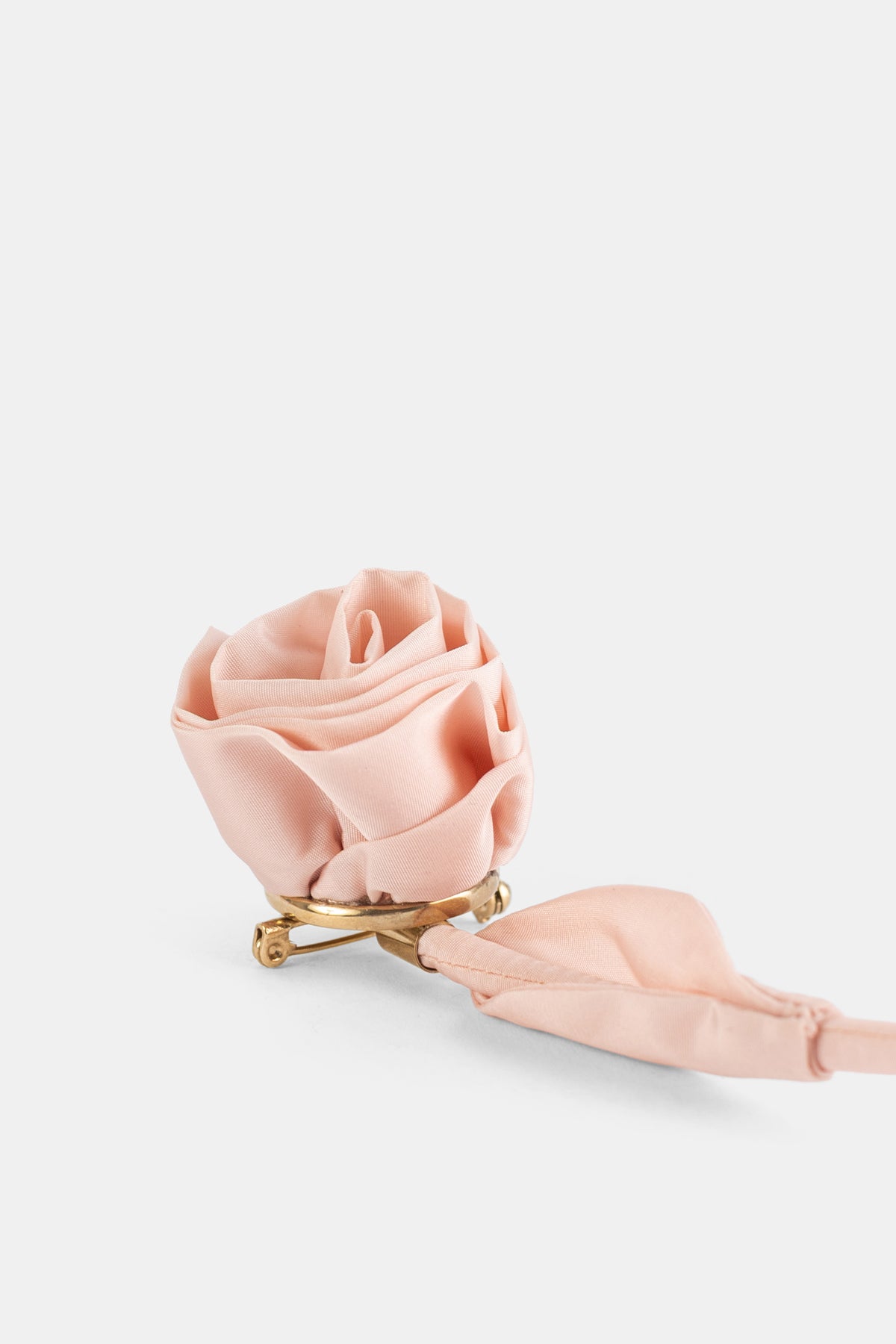 Rose Brooch Satin Taffeta Peach Pink