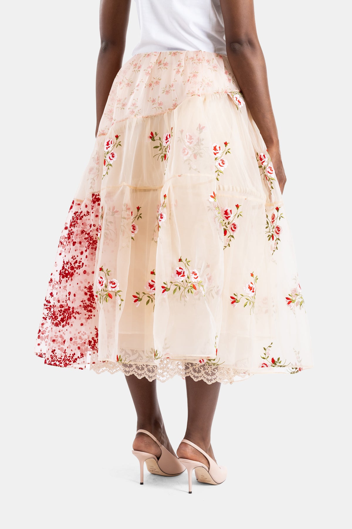 Toffee floral taffeta smock dress