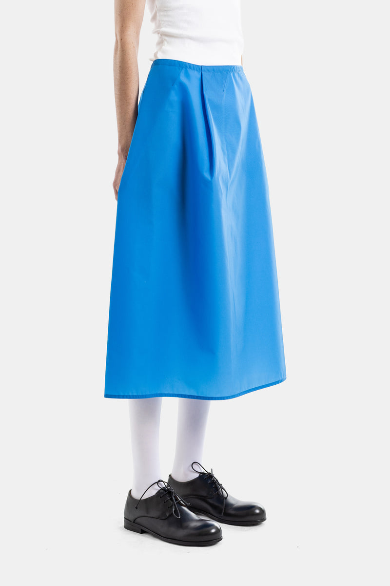 Jupe Midi Suvi Ample en Polyamide Bleu Horizon