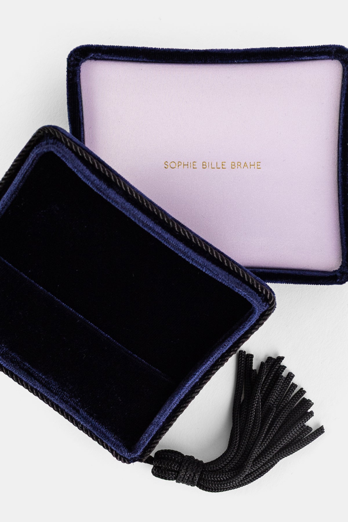 Velvet Two Blues Jewelry Box in Midnight Blue Velvet